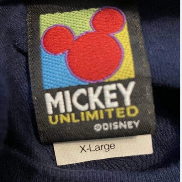 Vintage Mickey Mouse T Shirt Adult XL Embroidered Navy Blue - Picture 4 of 4